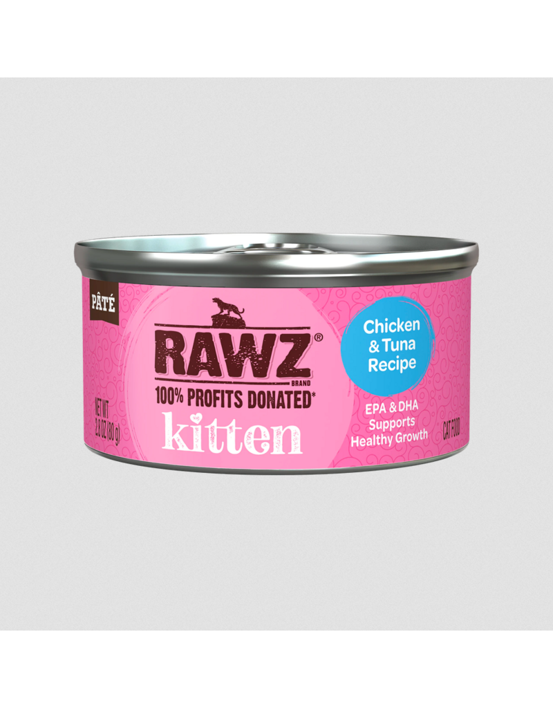 RAWZ RAWZ Canned Cat Food | Kitten Chicken & Tuna Pate 2.8 oz CASE/18