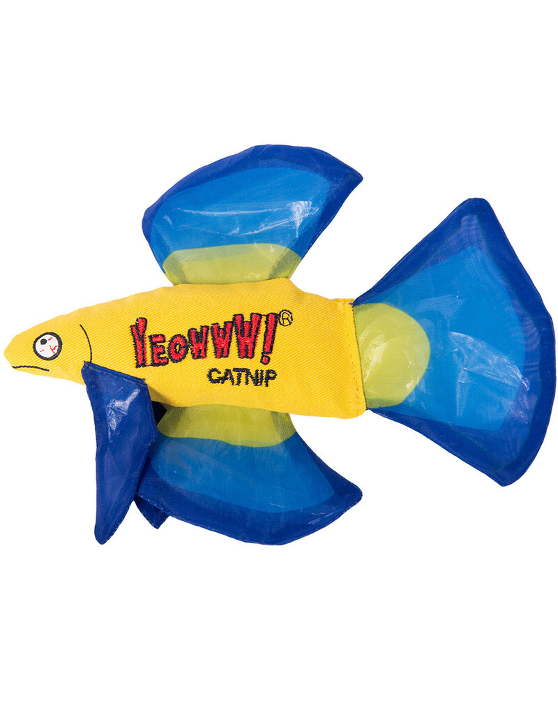 Yeowww! Yeowww! Catnip Cat Toys | Mo Beta Fish Blue