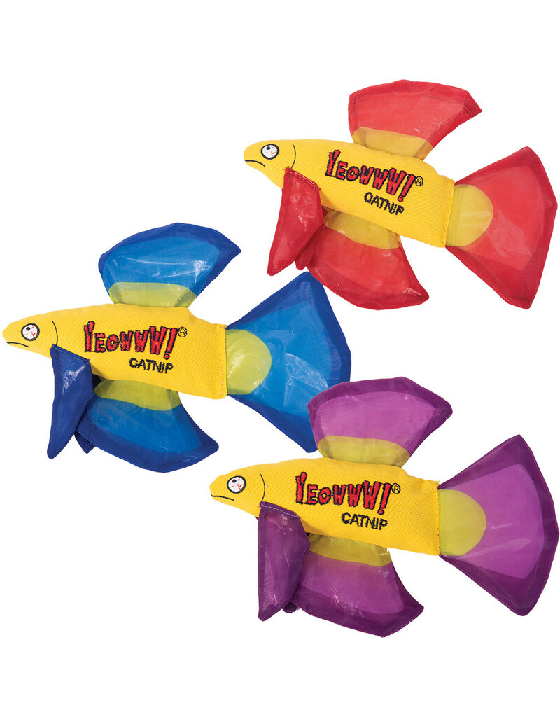 Yeowww! Yeowww! Catnip Cat Toys | Mo Beta Fish Blue