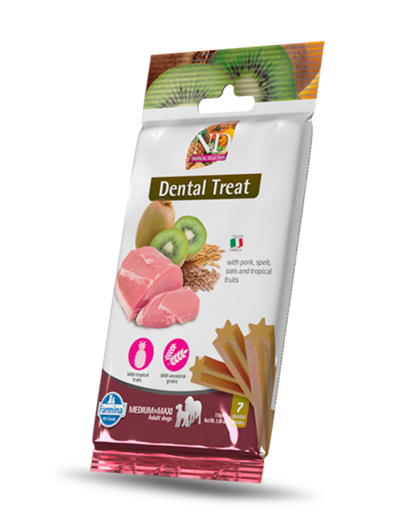 Farmina Pet Foods Farmina Dental Chews | Tropical Pork & Spelt Medium/Maxi 7 Chews 3.52 oz