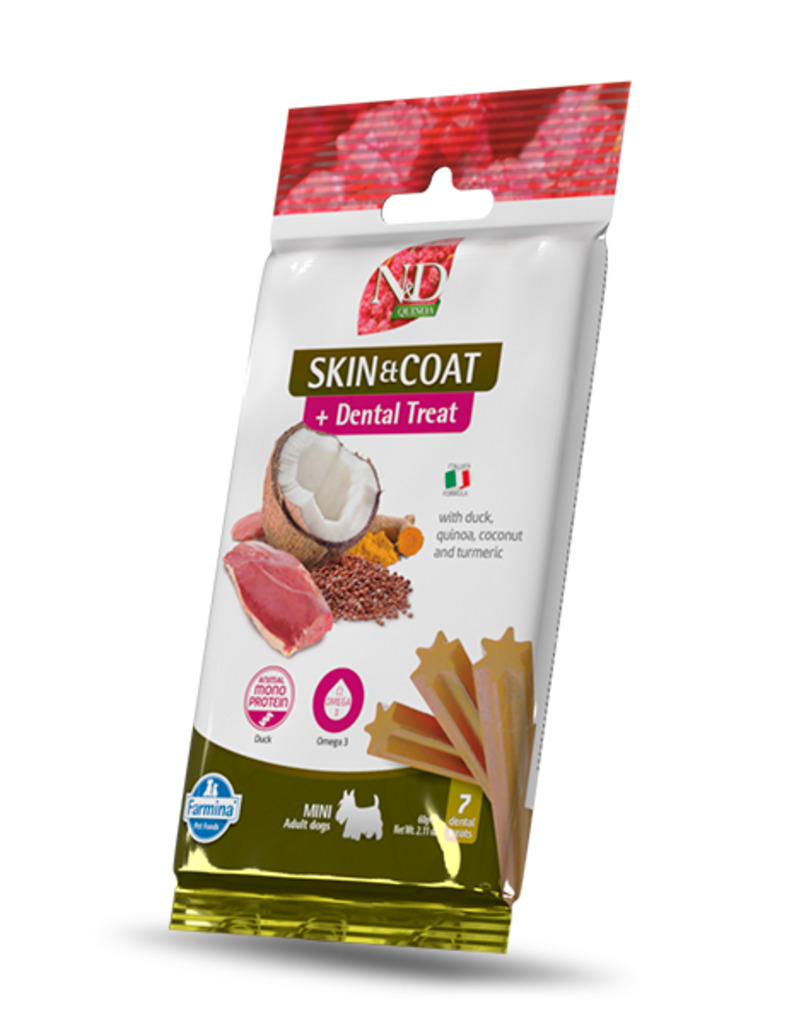 Farmina Pet Foods Farmina Dental Chews | Skin & Coat Duck & Quinoa Mini 7 Chews 2.1 oz