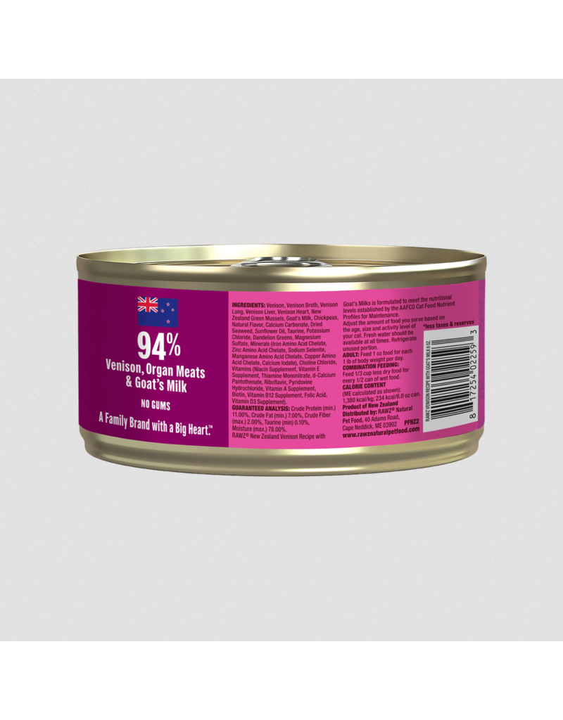 RAWZ RAWZ Canned Cat Food | Venison with Goat Milk Pate 6 oz single