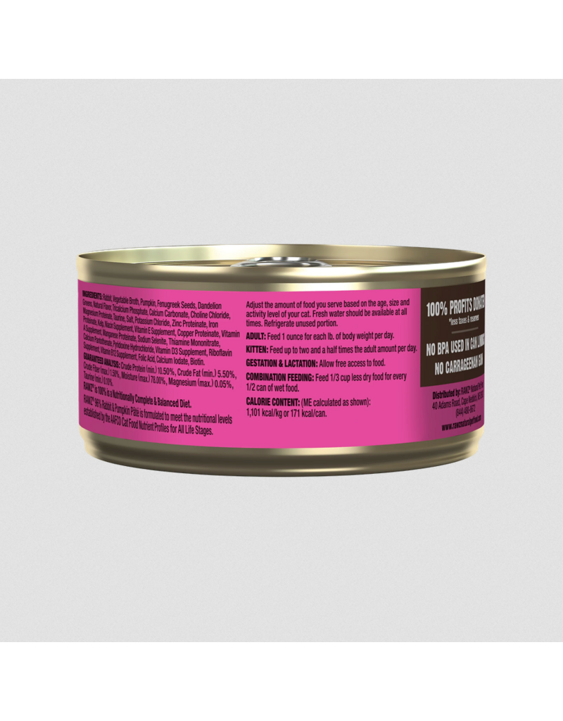 RAWZ RAWZ Canned Cat Food | Rabbit & Pumpkin Pate 5.5 oz CASE/24