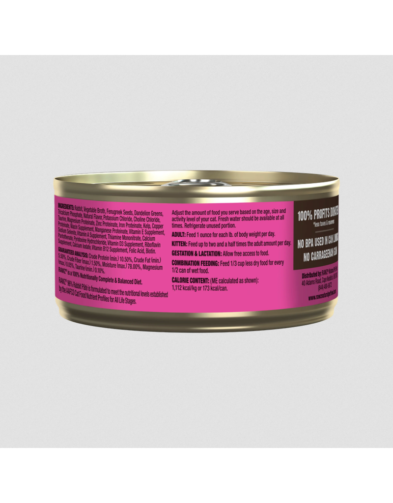 RAWZ RAWZ Canned Cat Food | Rabbit Pate 5.5 oz single