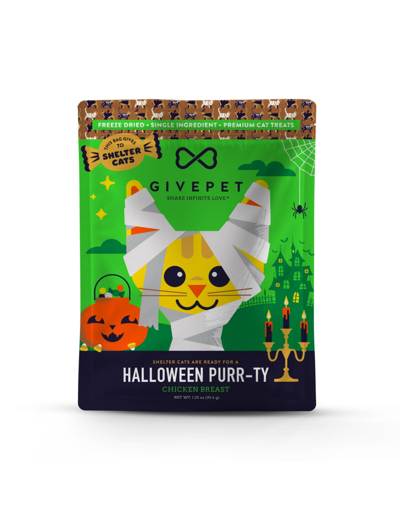 GivePet, LLC GivePet Halloween Cat Treats | Halloween Purr-ty Chicken Breast 1.25 oz