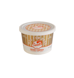 Swell Swell Dog Treats | Spiced Pumpkin 'Nog Frozen Gelato 4.5 oz Cup CASE/12 (*Frozen Products for Local Delivery or In-Store Pickup Only. *)