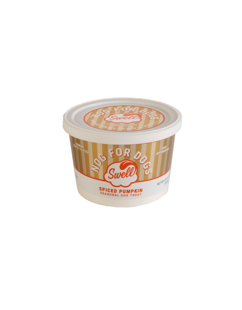 Swell Swell Dog Treats | Spiced Pumpkin 'Nog Frozen Gelato 4.5 oz Cup CASE/12 (*Frozen Products for Local Delivery or In-Store Pickup Only. *)