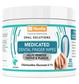 Nootie Nootie Dog Dental | Medicted Dental Finger Wipes for Dogs 80 ct