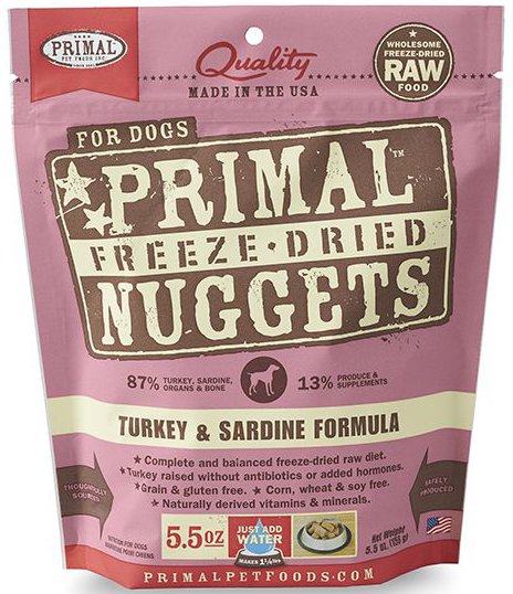 Primal Freeze-Dried Nuggets for Dogs, Turkey Sardine The