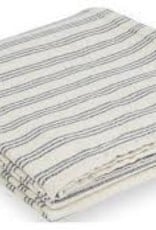 Faribault Woolen Mill Co. Beacon Stripe Cotton Throw - White/Navy