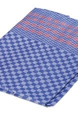 Burstenhaus Redecker Kitchen Towel, Half Linen - Blue, Red Stripe