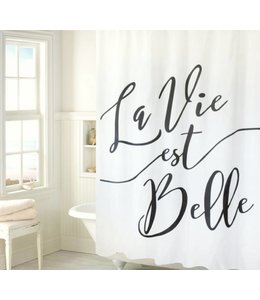 LAUREN TAYLOR LA VIE EST BELLE SHOWER CURTAIN WHITE (MP12)