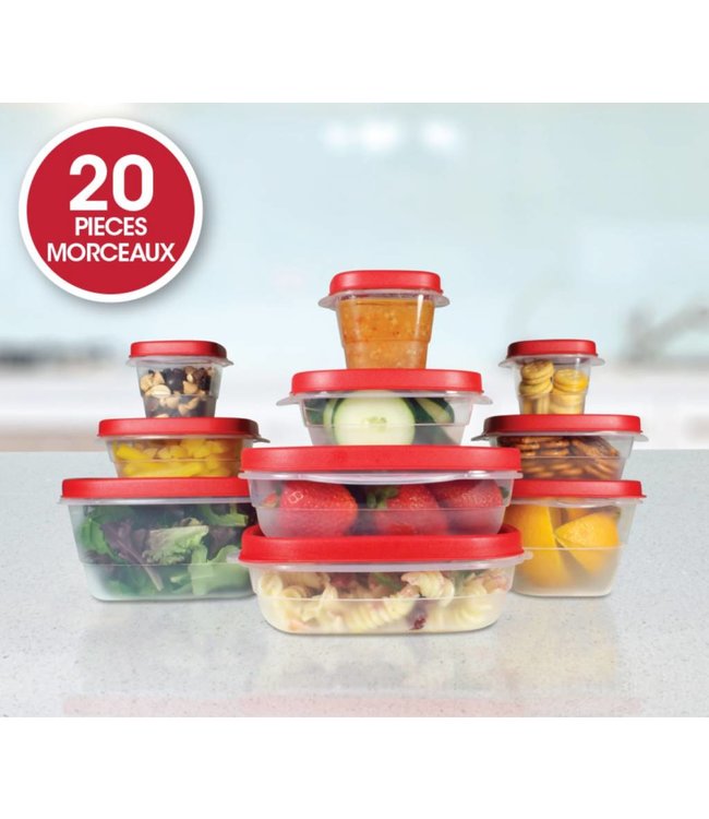 A LA CUISINE 20PC BPA FREE PLASTIC RE-USABLE FOOD CONTAINERS (MP12)