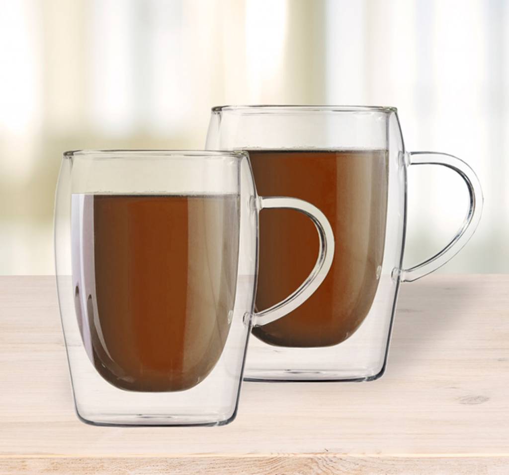 Set Of 2 Double Wall Coffee Mug W Handle 300ml Mp6