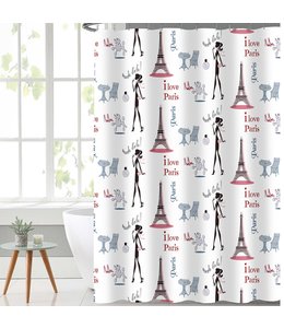 OOH LALA SHOWER CURTAIN WHITE 70X72"