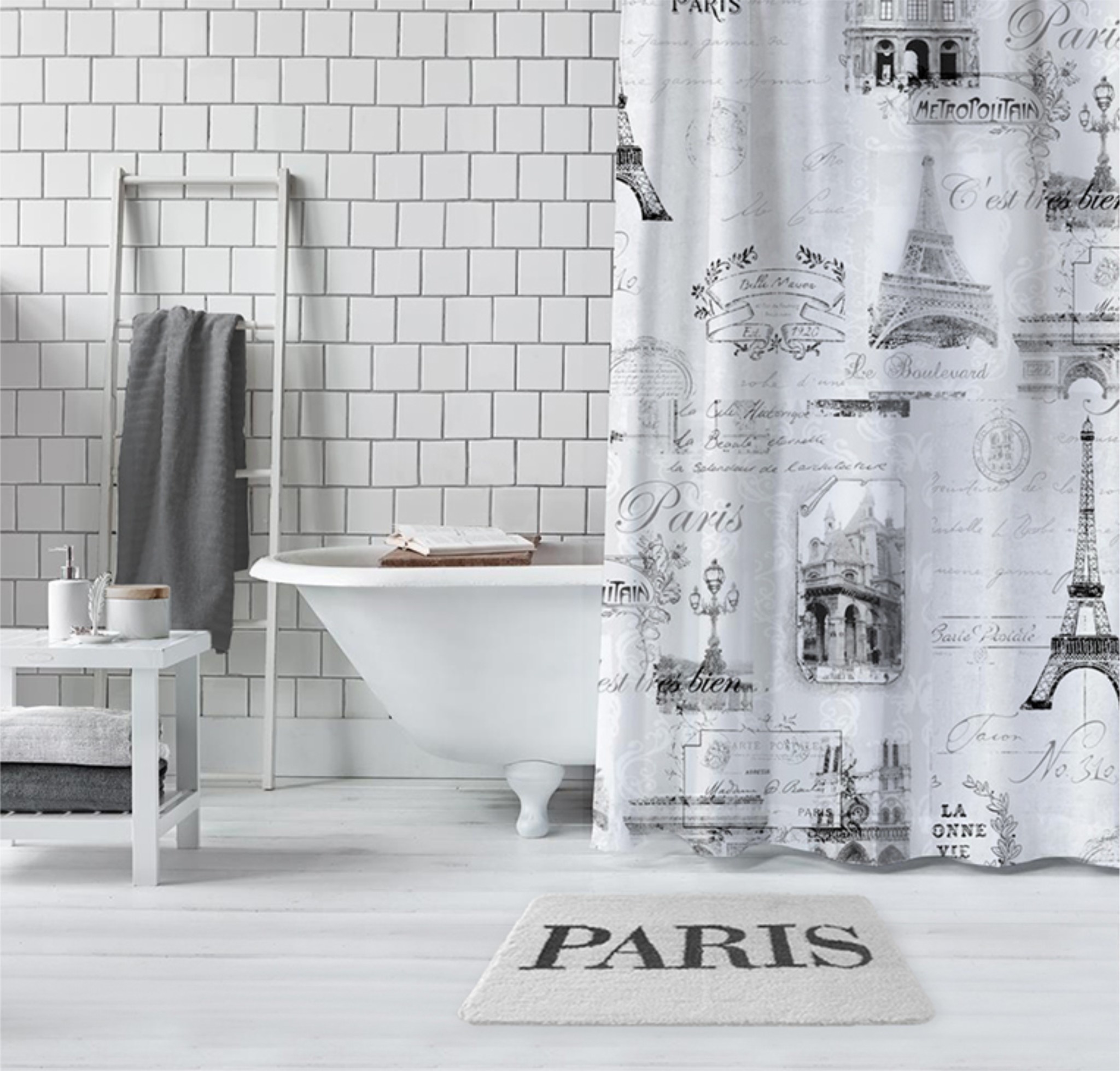 Paris Shower Curtain Mp12 Oxford Mills Home Fashion Factory Outlet And Beddington S Bed Bath