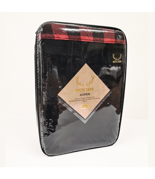 RUSTIC CABIN ASPEN FLEECE SHEET SET AST (MP4)