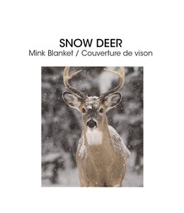 LAUREN TAYLOR *MICRO MINK BLANKET 78X94" (MP3) SNOW DEER