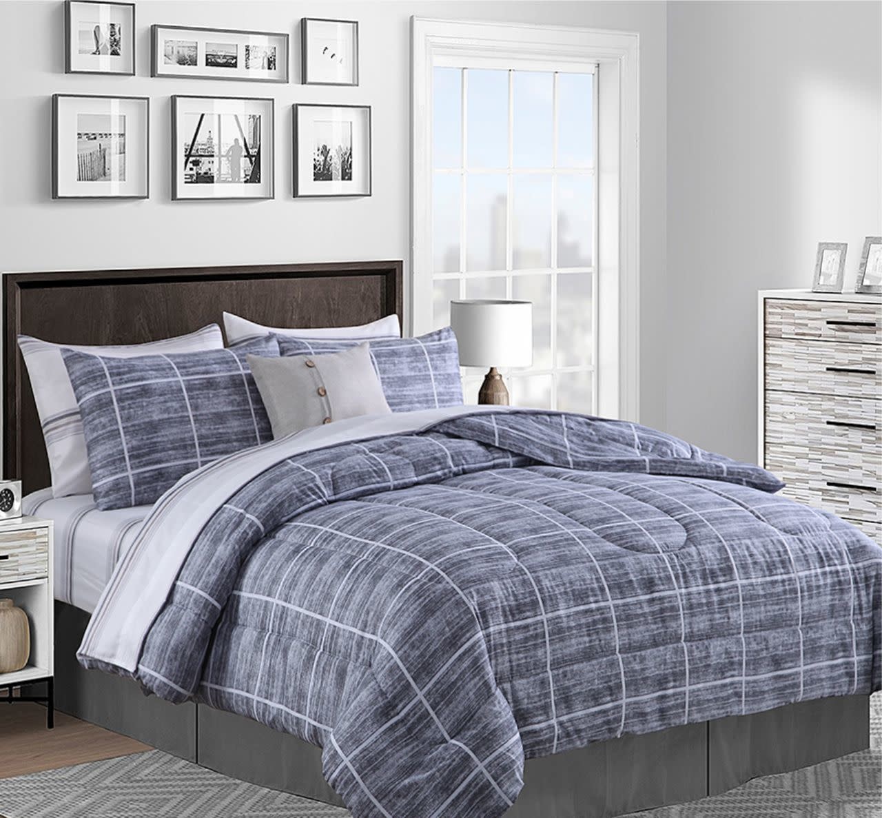 Lauren Taylor Stratford 8pc Comforter Set Grey Mp2 Oxford