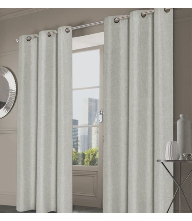 LAUREN TAYLOR MORRIS 2PK FAUX LINEN GROMMET WINDOW PANELS (MP6)