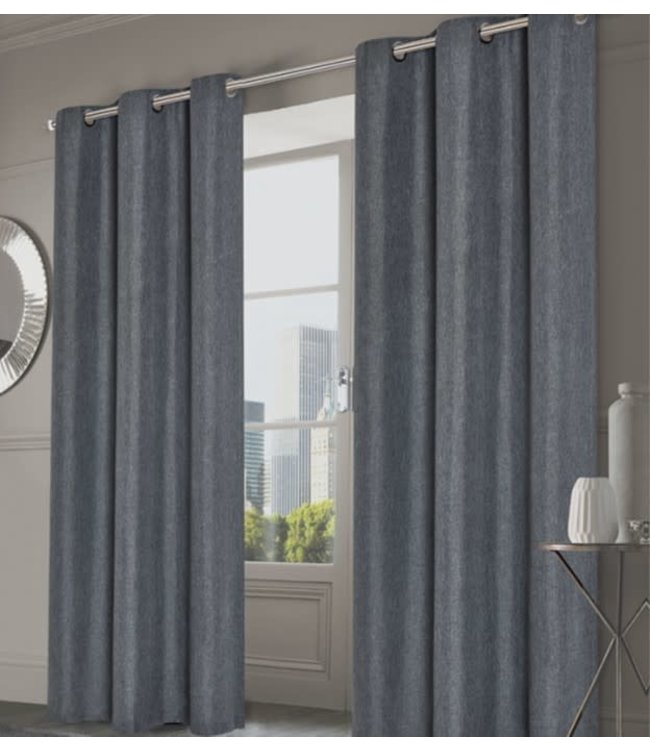 LAUREN TAYLOR MORRIS 2PK FAUX LINEN GROMMET WINDOW PANELS (MP6)