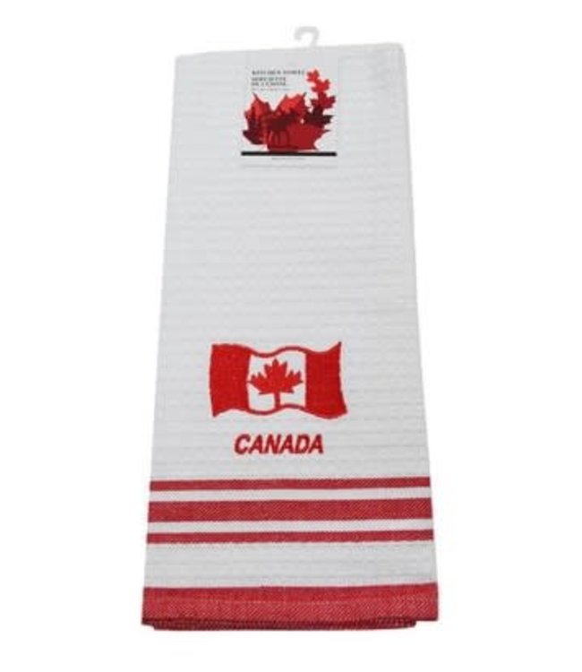 CANADA SOUVENIR KITCHEN TOWEL WHITE 18X28" (MP72)