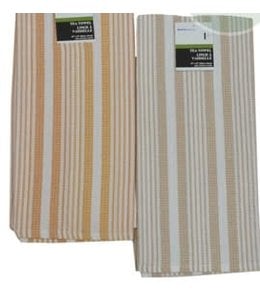 STRIPE TEA TOWEL BEIGE OR GOLD 23X32" (MP144)