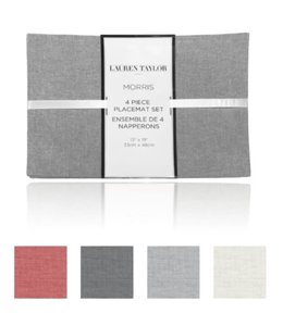 MORRIS TWO TONE MELANGE 4PK PLACEMATS 13X19"