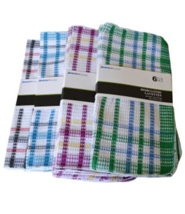 6pk WAFFLE DISH CLOTH AST 13X13 (MP24)