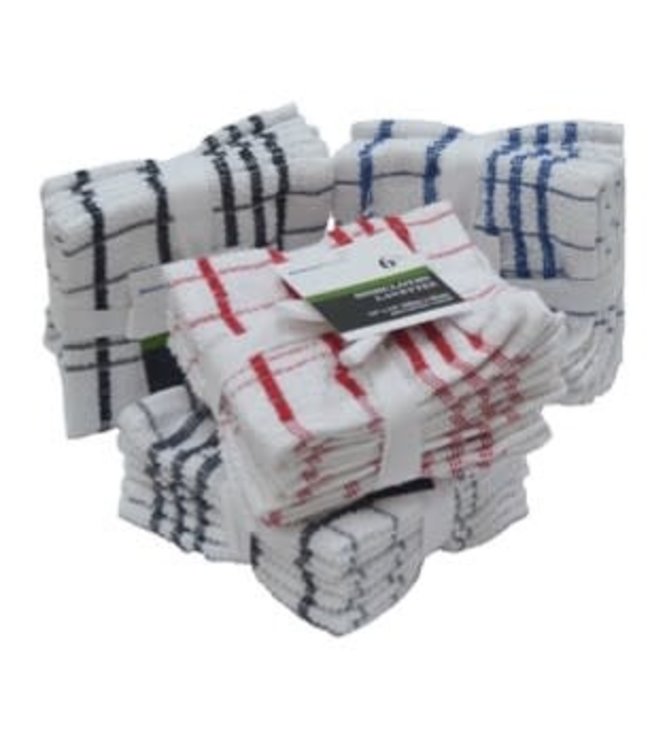 6PK CHECK DISHCLOTH AST 11X11" (MP48)
