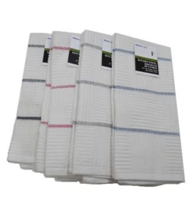 TRIPLE HORIZONTAL STRIPE KITCHEN TOWEL AST 16X26" (MP48)