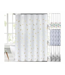 LAUREN TAYLOR BLOSSOM ASSORTED PRINTED SHOWER CURTAIN (MP18)
