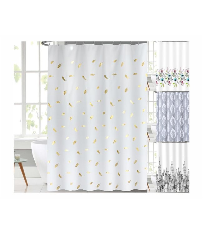 LAUREN TAYLOR BLOSSOM ASSORTED PRINTED SHOWER CURTAIN (MP18)