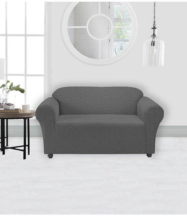 LAUREN TAYLOR GEOMETRIC DEBOSSED KNIT SOFA COVER