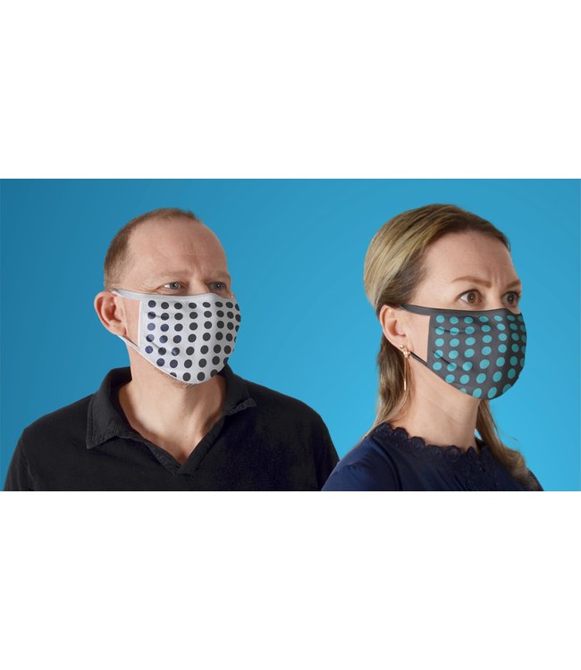 3pk PRINTED COTTON FACE MASK w/EAR LOOP & ADJUSTABLE NOSE PIECE AST (MP100)