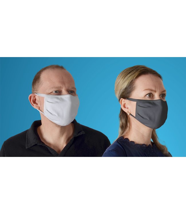 5pk SOLID COTTON FACE MASK w/EAR LOOP & ADJUSTABLE NOSE PIECE AST (MP100)