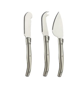 A LA CUISINE LAGIOLE 3PC CHEESE KNIFE SET w/STAINLESS STEEL HANDLE