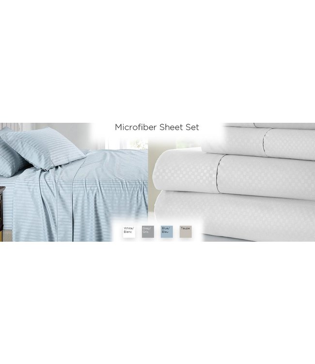 LAUREN TAYLOR BACK TO BASICS DOBBY MICROFIBER SHEET SET (MP8)