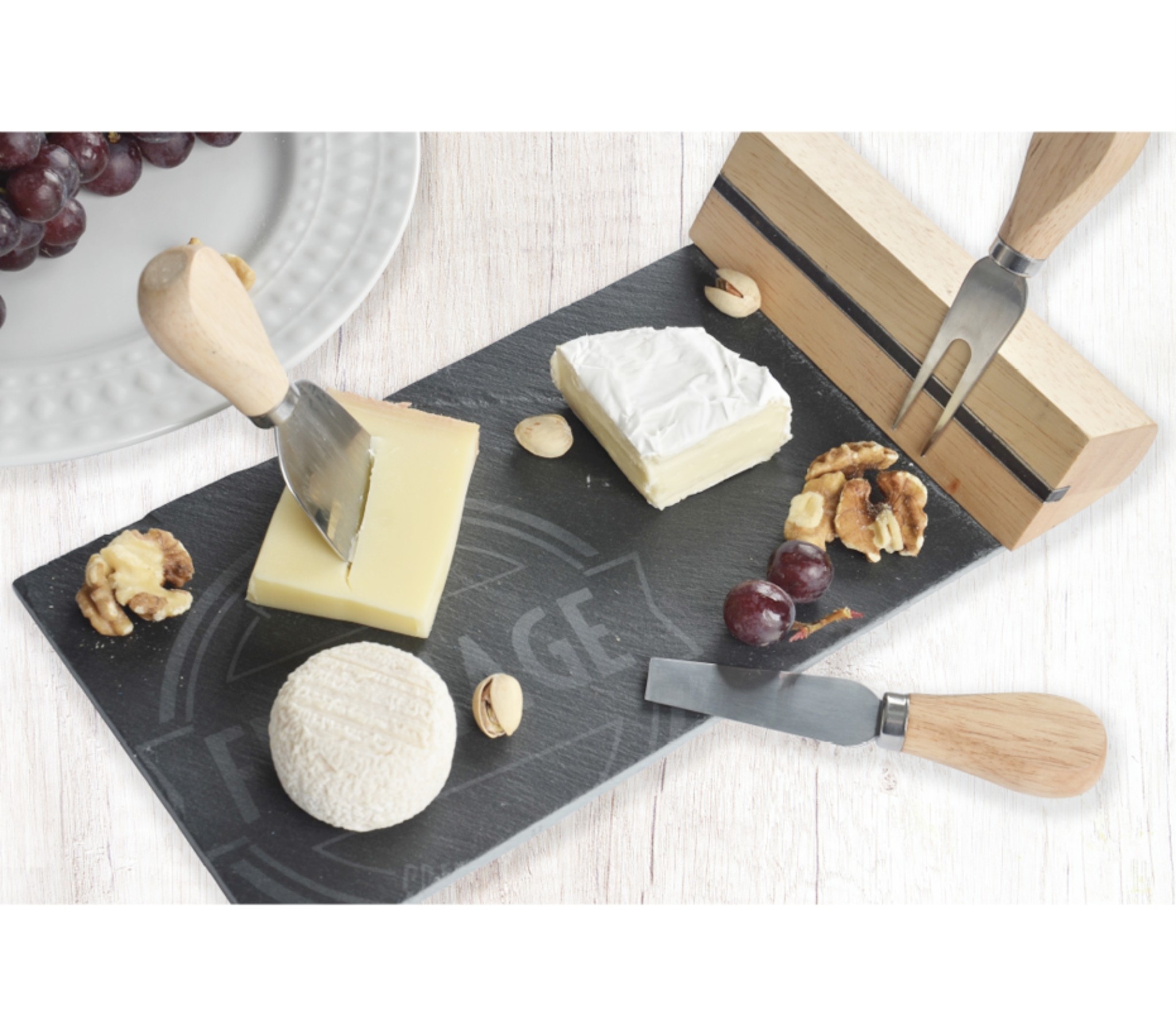 4pc CHEESE SERVING SET BLACK 12X6" (MP6) Oxford Mills Home