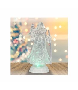 HOLIDAY LED COLOUR CHANGING SANTA CLAUS WHITE 10" (MP8)