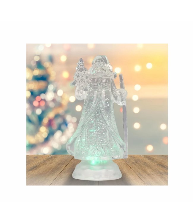 HOLIDAY LED COLOUR CHANGING SANTA CLAUS WHITE 10" (MP8)