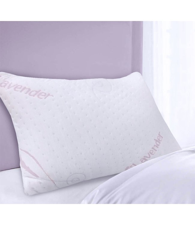 MAISON BLANCHE CHOPPED MEMORY FOAM PILLOW w/ LAVENDER COVER