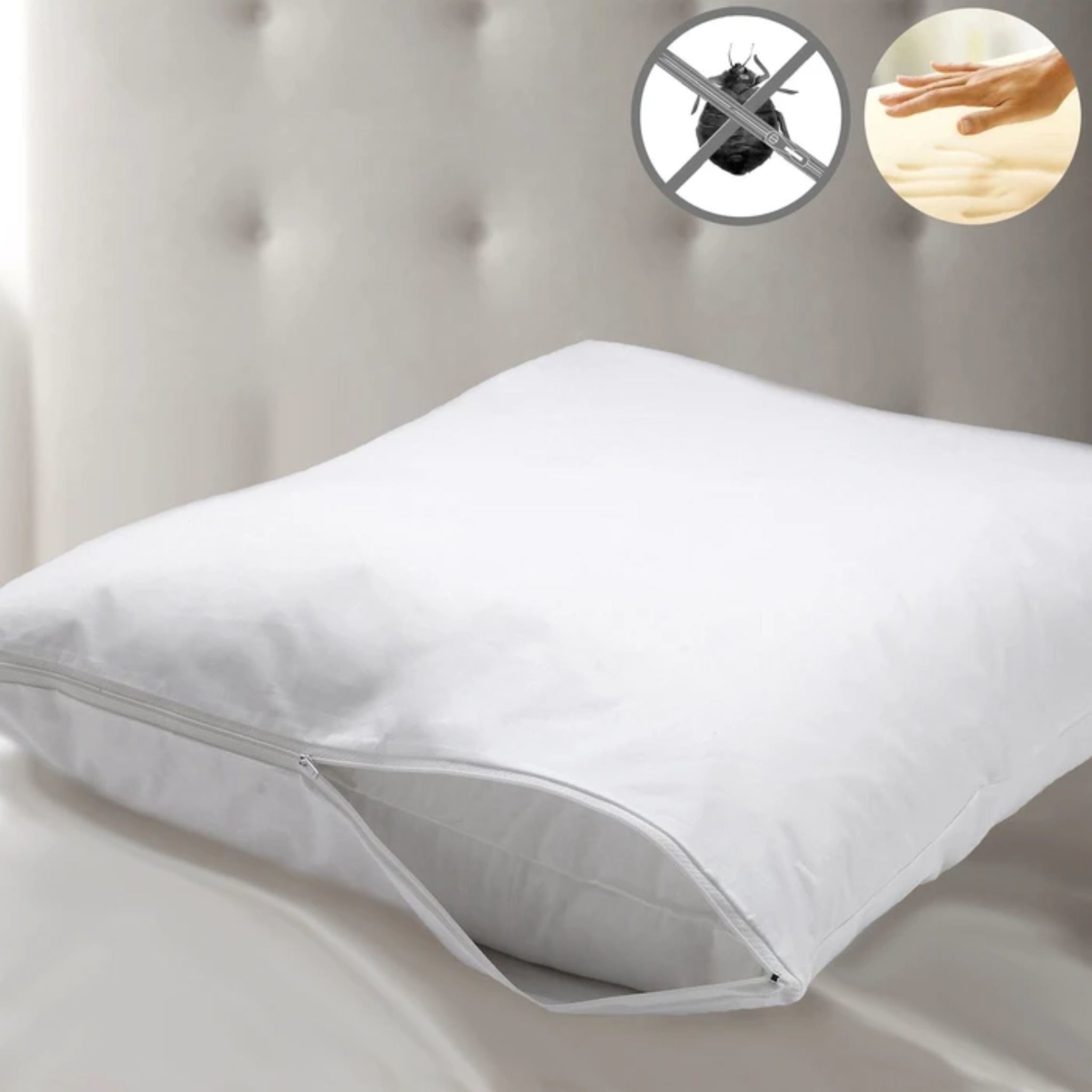 MEMORY FOAM PILLOW WITH BED BUG PROTECTOR 25X14" Oxford Mills Home