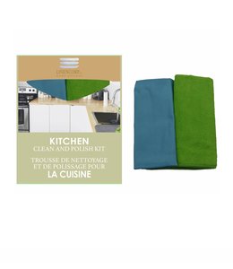2pk KITCHEN CLEAN AND POLISH KIT AST 12X14"