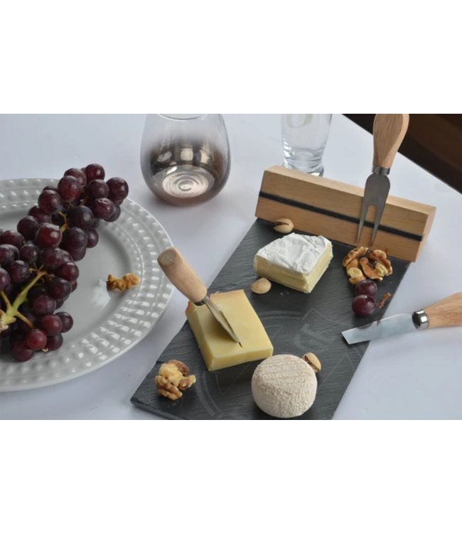 4pc CHEESE SERVING SET BLACK 12X6" (MP6) Oxford Mills Home