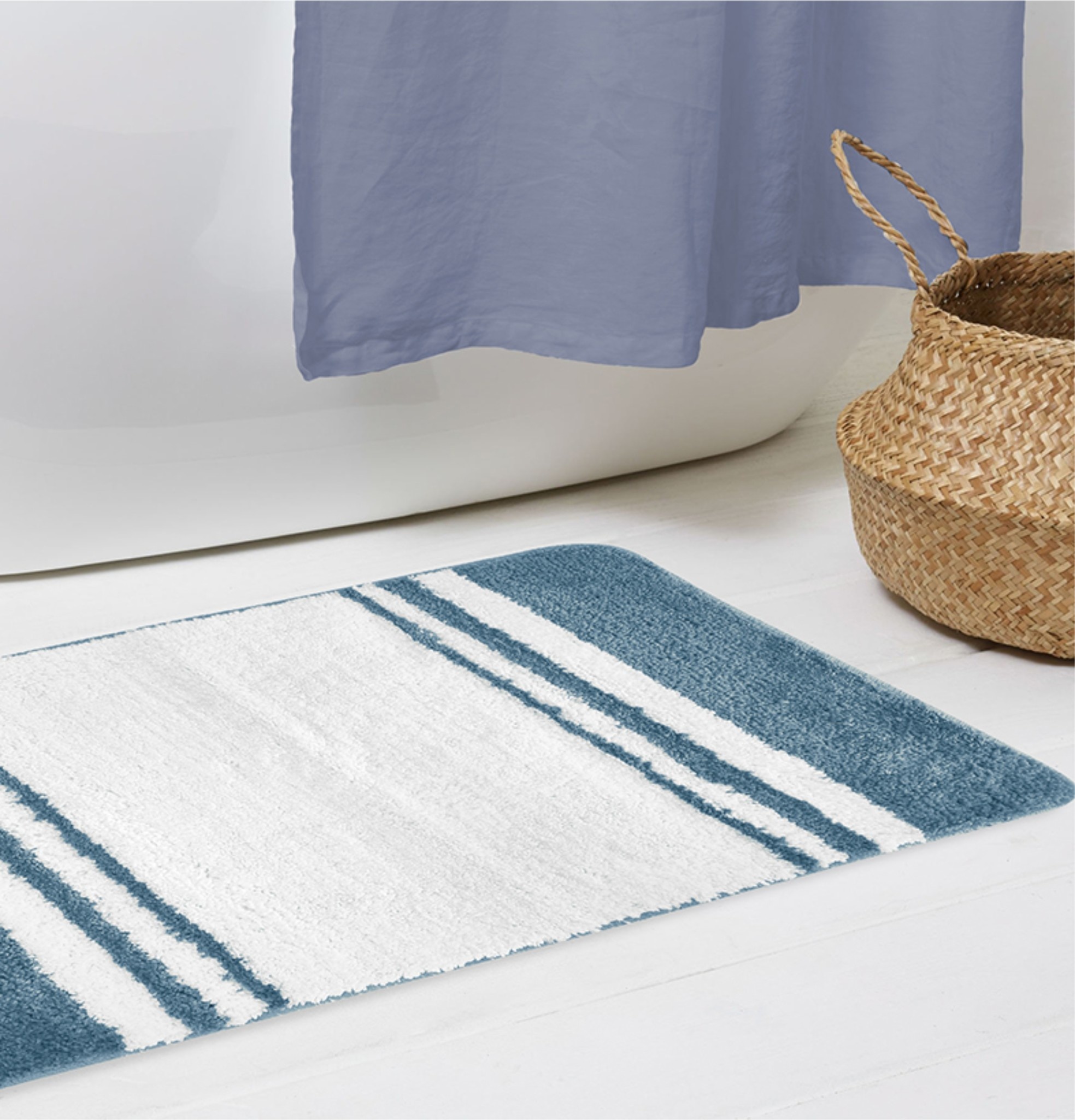ALENA STRIPE BATH MAT AST 20X37" (MP12) Oxford Mills Home Fashion Factory Outlet and