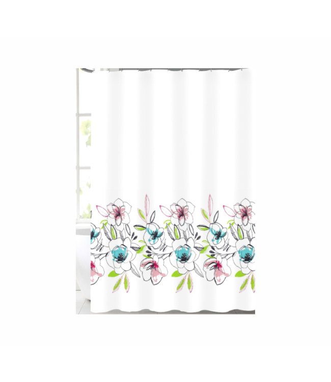 LAUREN TAYLOR BLOSSOM ASSORTED PRINTED SHOWER CURTAIN (MP18)