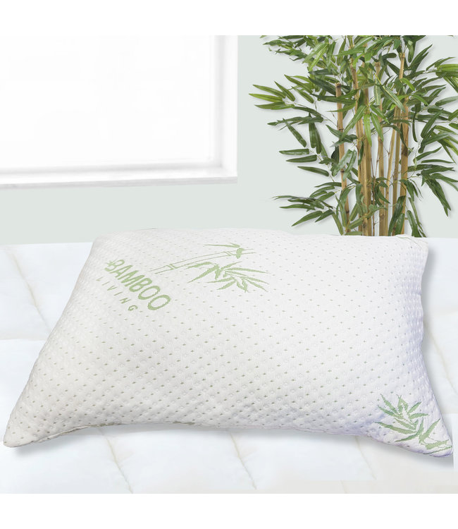 MAISON BLANCHE BAMBOO COVER - CHOPPED MEMORY FOAM PILLOW WHITE