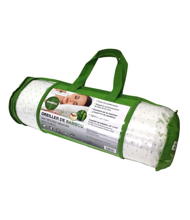 MAISON BLANCHE BAMBOO COVER - CHOPPED MEMORY FOAM PILLOW WHITE