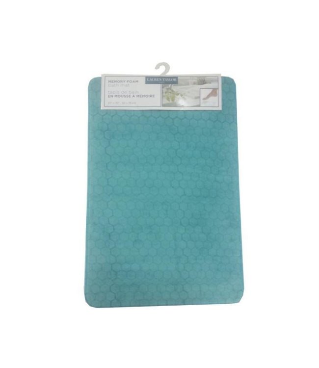 LAUREN TAYLOR HONEYCOMB MEMORY FOAM BATH MAT 20X30 (MP12)